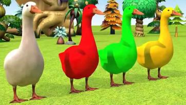 Colorful Ducks Song - Learn Colors with Red, Green, Yellow and White Ducks