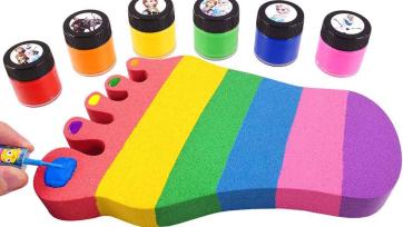 Magical Rainbow Sand and Shiny Ball Squish - Colors for Kids